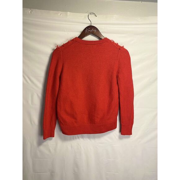 J. Crew Women’s 100%‎ Wool Cable Knit Crew Neck Sweater Red Size Medium - Picture 2 of 5